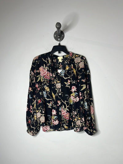 H&M Black Floral Lsv Shirt