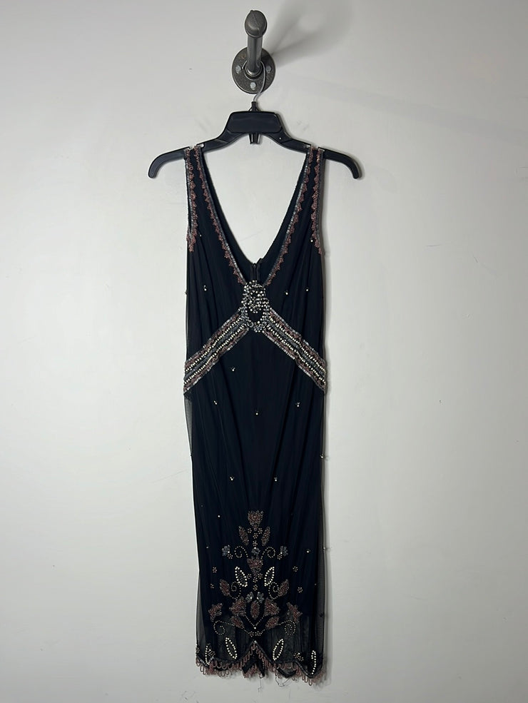 French C. Blk Beaded Dress