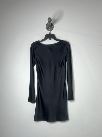 A&F Black Silk Open Back Dress