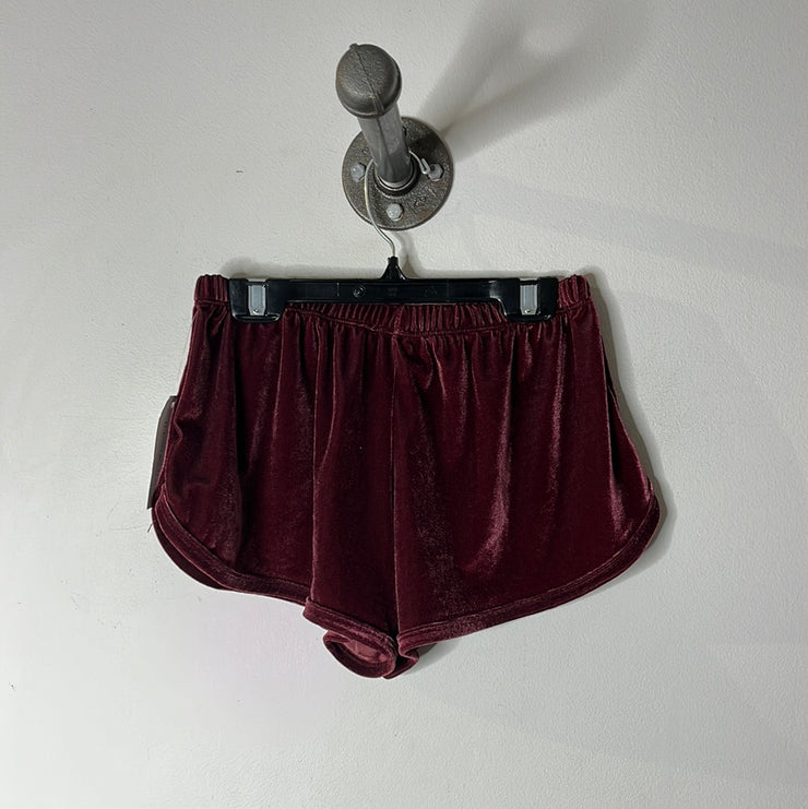 John G. Burgundy Velvet Shorts