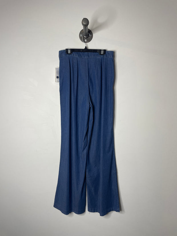 Halston Blue Wide-Leg Trouser