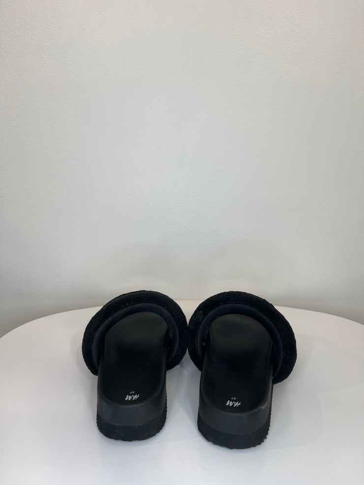 H&M Black Slip-On Slippers