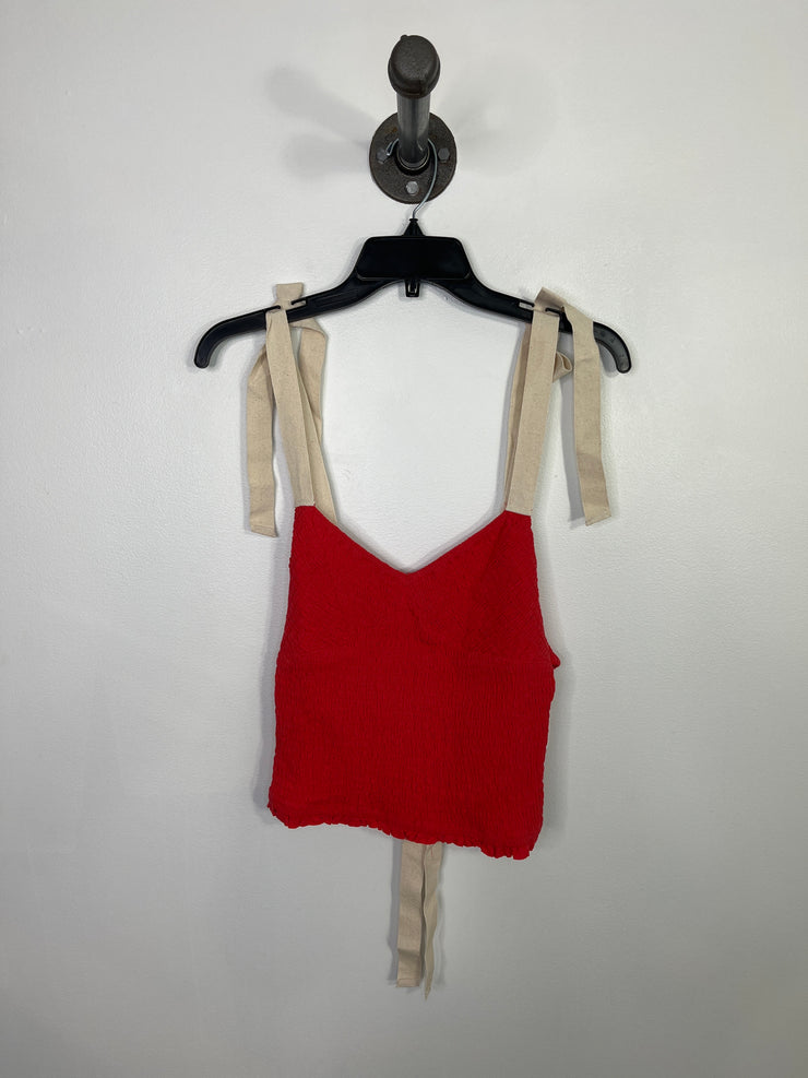 FreePeople Red Beig Strap Tank