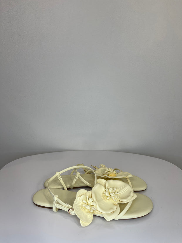 H&M Butter Yllw Flower Sandals
