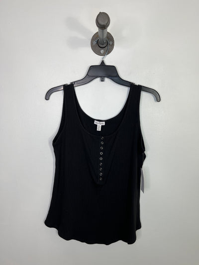 Tribal Jeans Blk Half Button