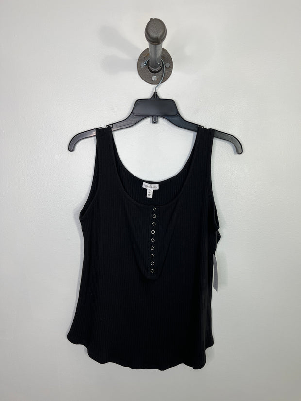 Tribal Jeans Blk Half Button