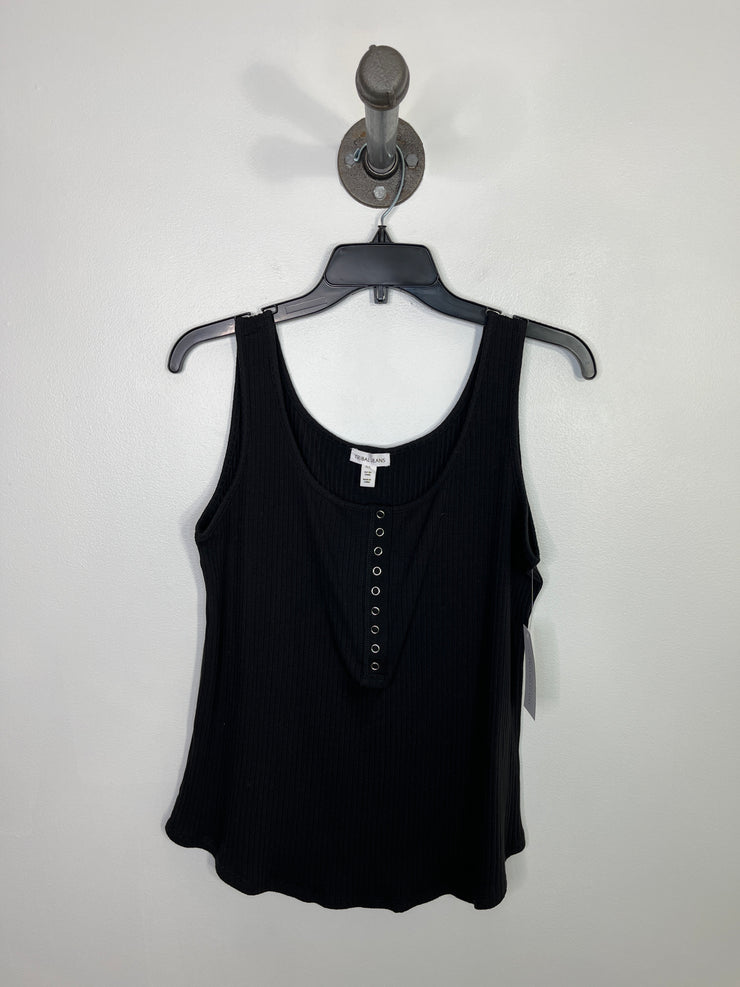 Tribal Jeans Blk Half Button