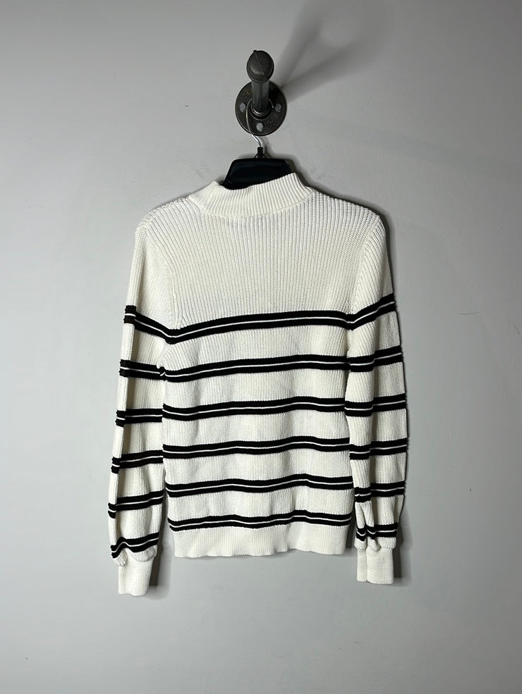 Fransa White Stripe Sweater