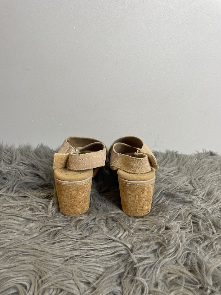 Clark's Beige Cork Heels