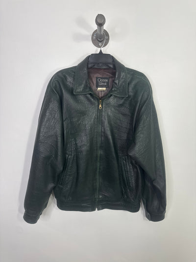 Ocean West Grn Leather Jacket