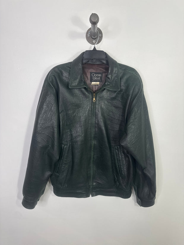 Ocean West Grn Leather Jacket