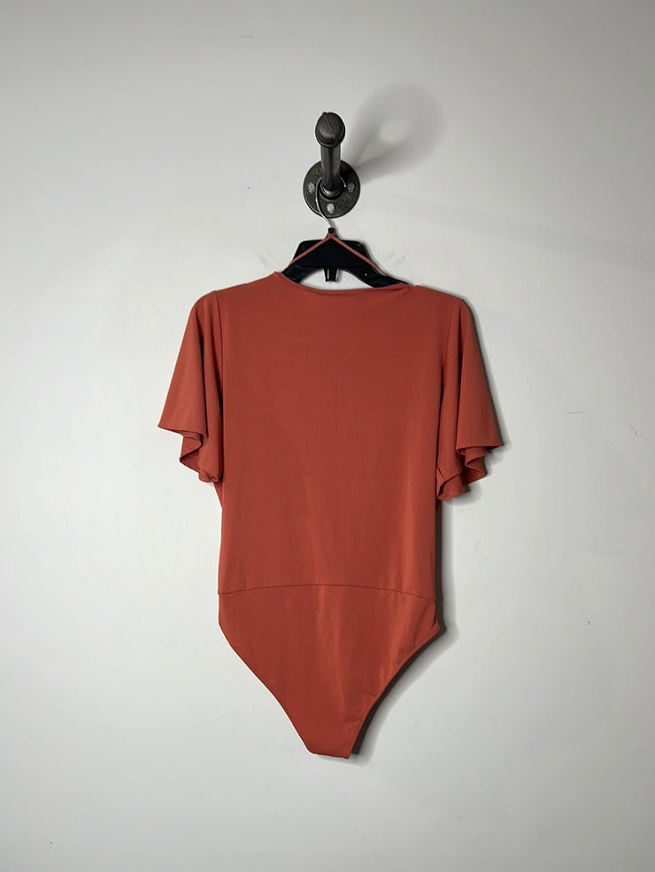 Zara Pink Deep-V Bodysuit