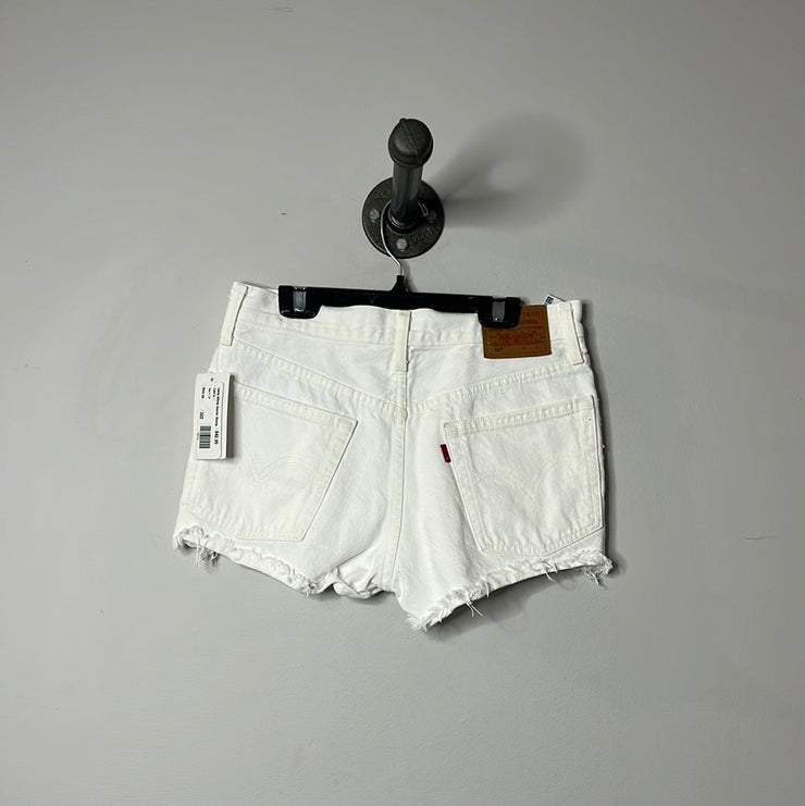 Levis White Denim Shorts