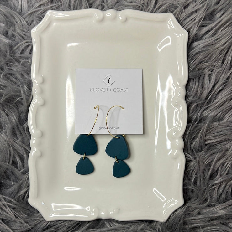 Polymer Clay Teal Earrings