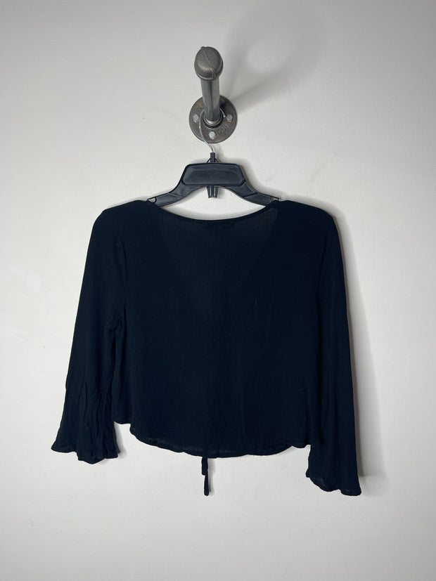 American E Blk Flower Blouse