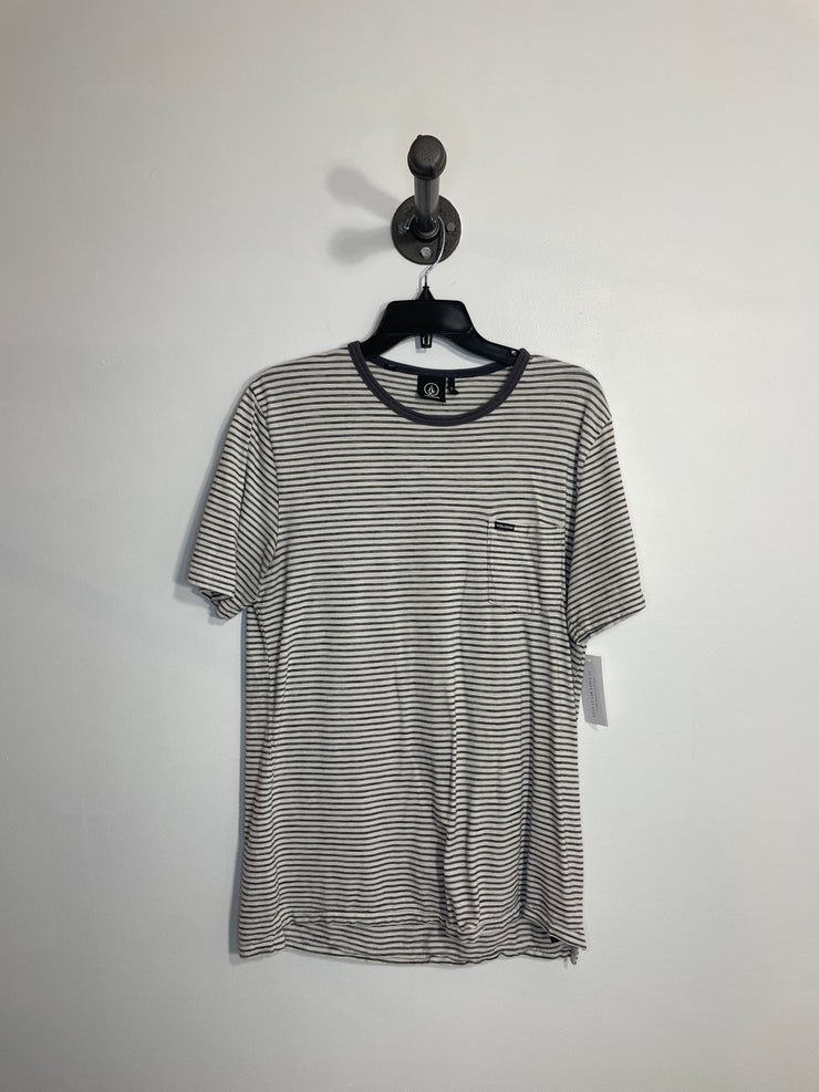 Camiseta de rayas gris y blanca de Volcom