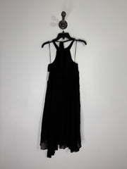 Pink Stitch Black Halter Dress