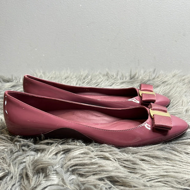 Ferragamo Purple Glossy Flats