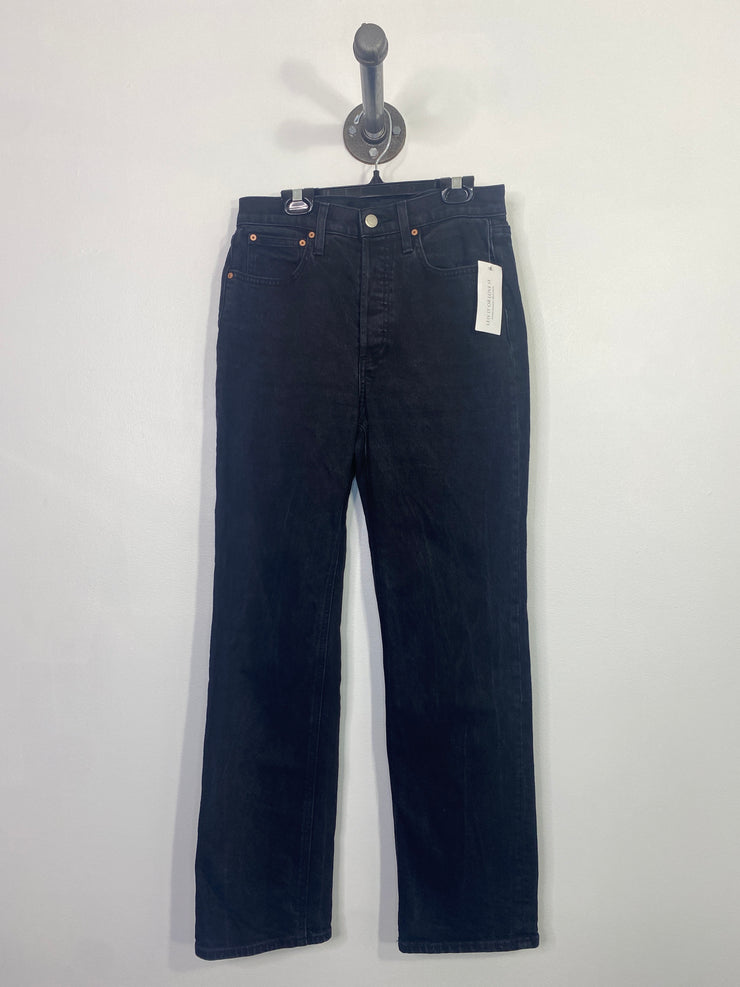 Denim Forum Blk Straight Jeans