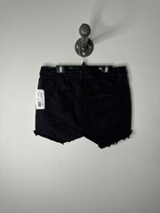 Silver Black Denim Shorts