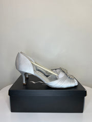 Nina Silver Satin Gem Heels