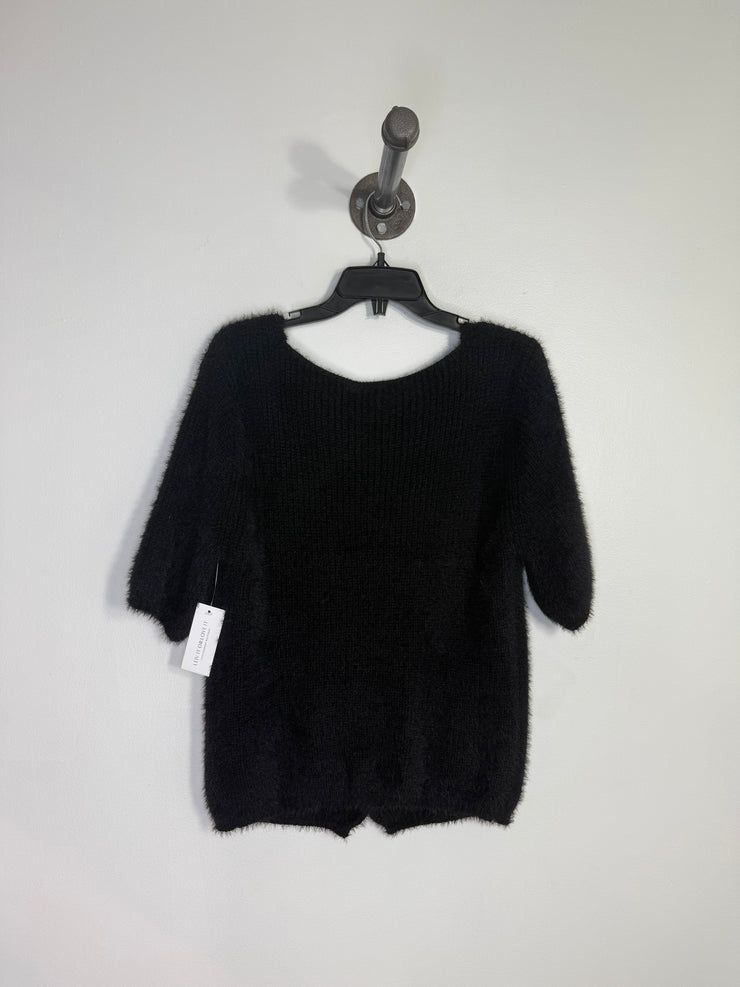 Sadie & Sage Black Fuzzy Cardi