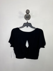 Revamped Black Cropped T-Shirt