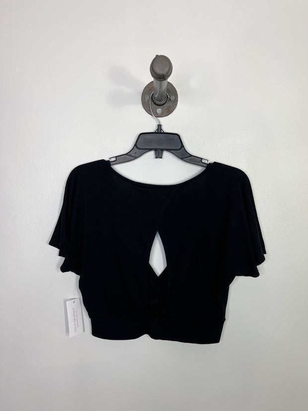 Revamped Black Cropped T-Shirt