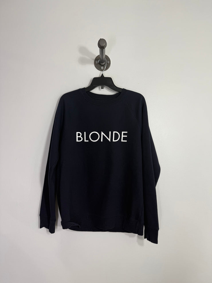 Brunette Navy BLONDE Crewneck