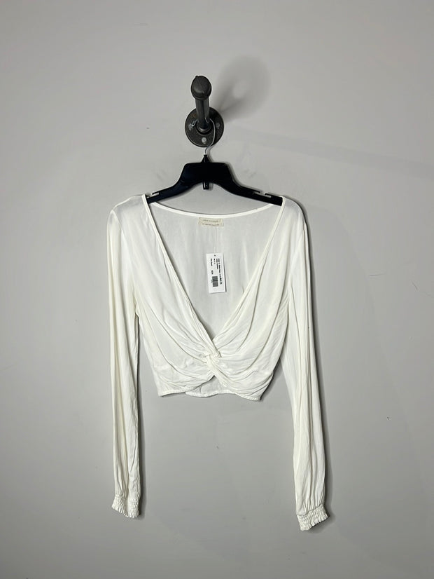 Urban O. White Deep-V Blouse