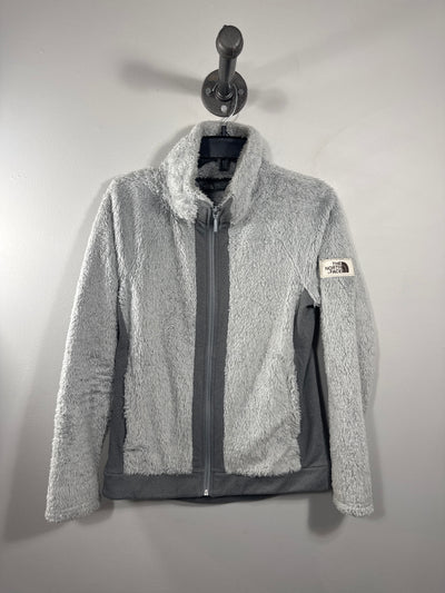 North Face Grey Fuzzy Zip-Up