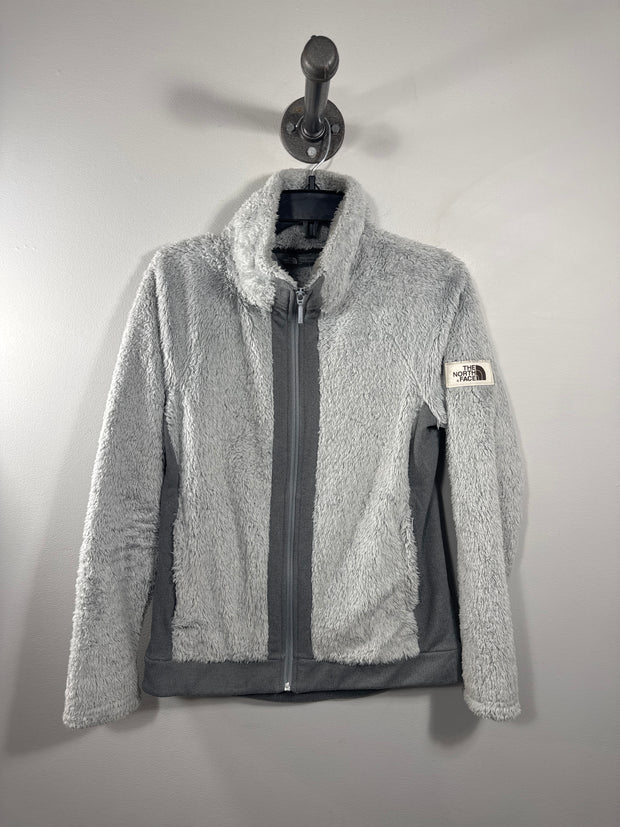 North Face Grey Fuzzy Zip-Up