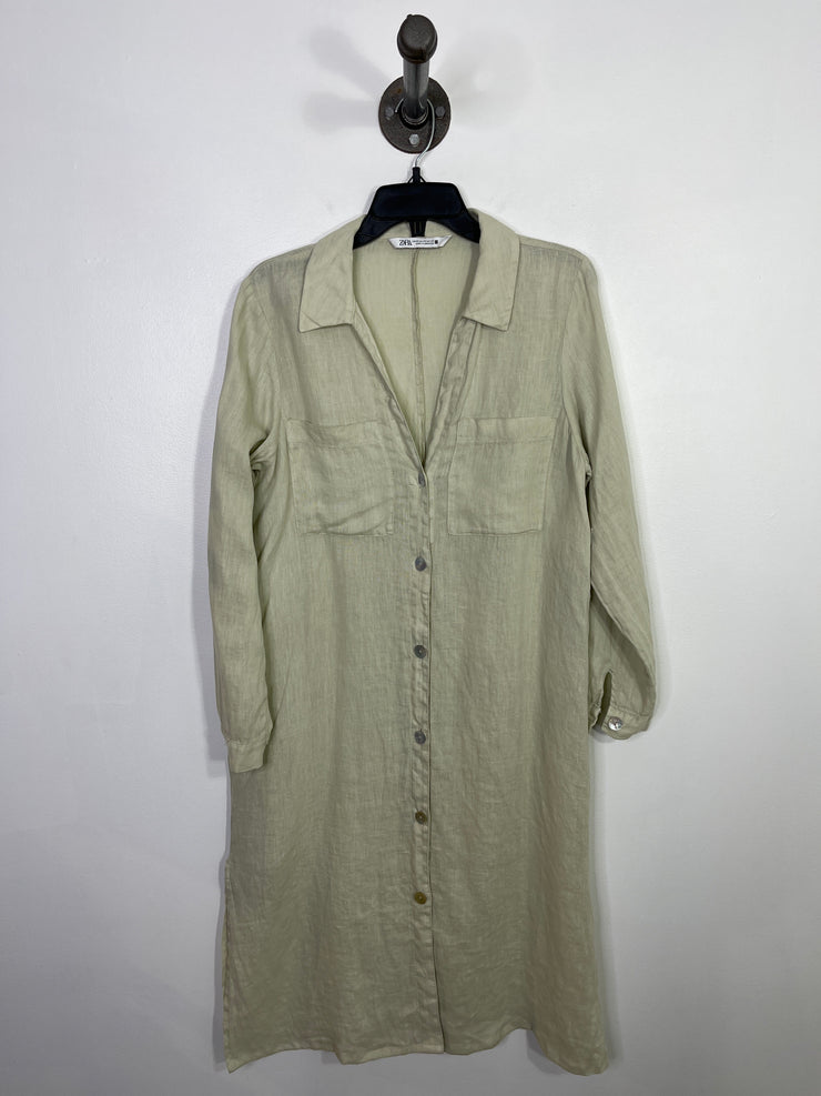 Zara Light Green Lsv Dress