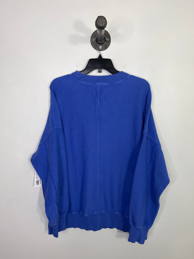 Aerie Blue Ribbed Sweatshirt