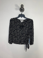 Velvet Blk/Wht Wrap Blouse