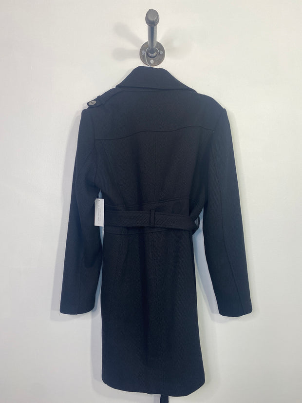 Kenneth Cole Blk Ribbed Trench