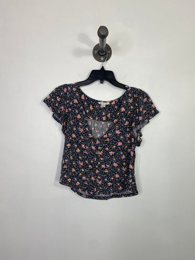 American E. Blk/Pnk Floral Top