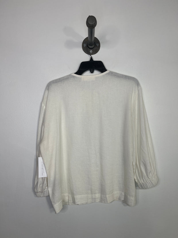 In Wear Wht Linen Blend Blouse