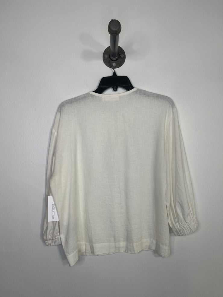 In Wear Wht Linen Blend Blouse