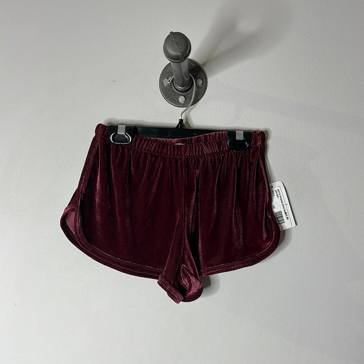 John G. Burgundy Velvet Shorts