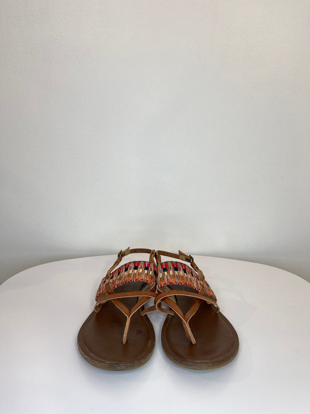 George. Brn Woven Strap Sandal