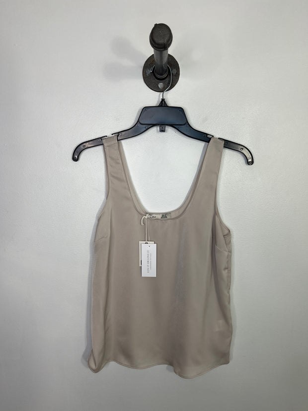 Dex Taupe Satin Sheer Tank