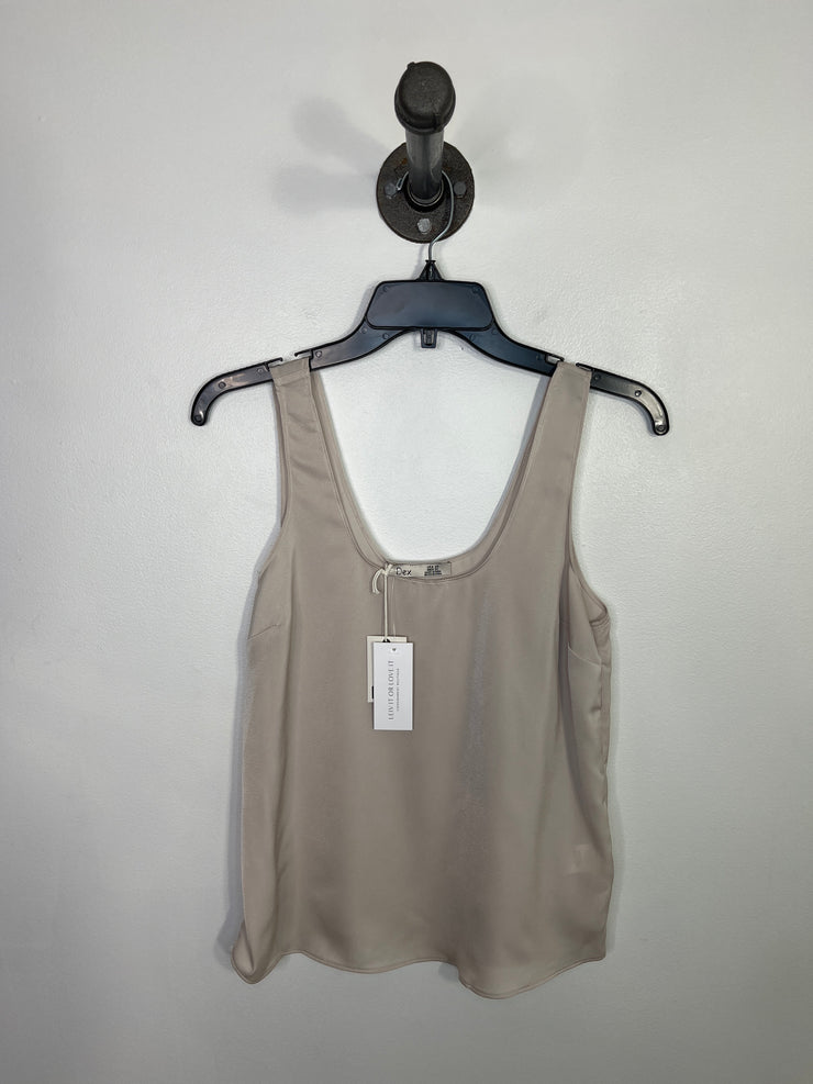 Dex Taupe Satin Sheer Tank