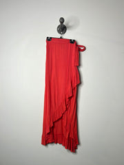 Echo Long Red Wrap Skirt