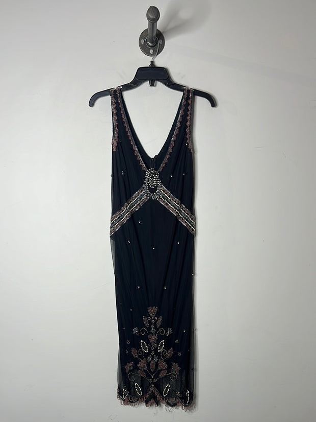 French C. Blk Beaded Dress