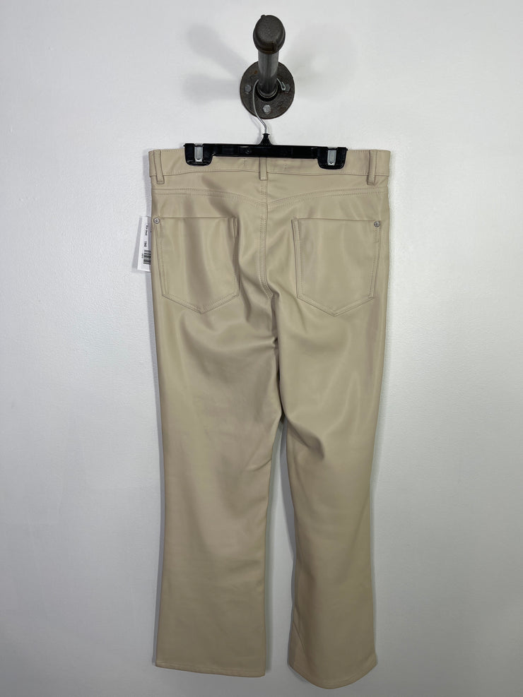 Zara Cream Faux Leather Pants