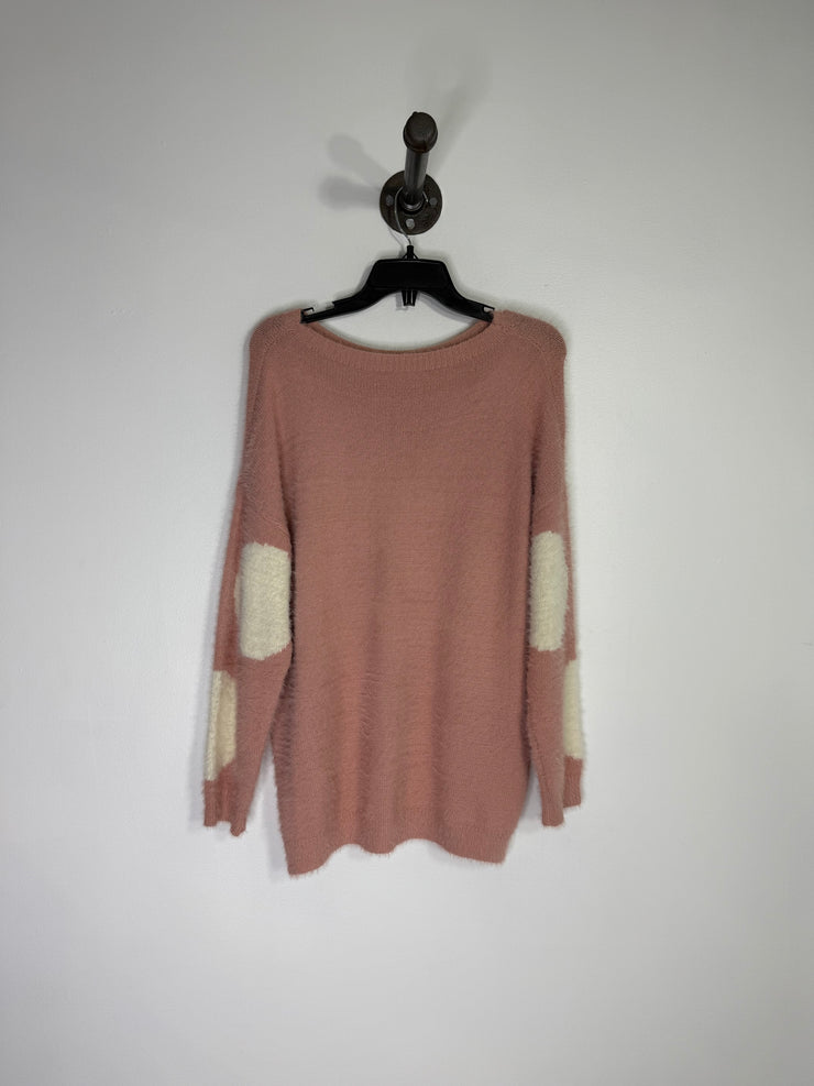 Easel Pink Polka Dot Sweater