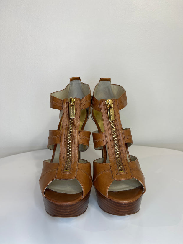 Michael Kors Brown Zipper Heel