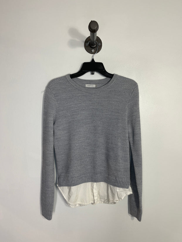Yishion Grey Knit Lsv Top