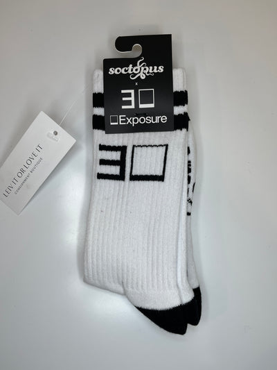 Soctopus White/Black Socks